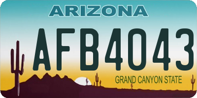 AZ license plate AFB4043