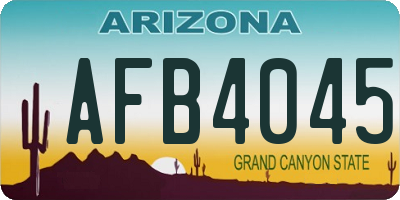 AZ license plate AFB4045