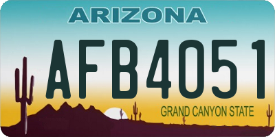 AZ license plate AFB4051