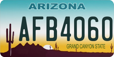 AZ license plate AFB4060
