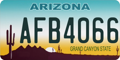 AZ license plate AFB4066
