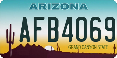 AZ license plate AFB4069