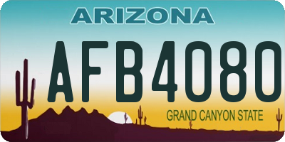 AZ license plate AFB4080