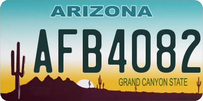 AZ license plate AFB4082