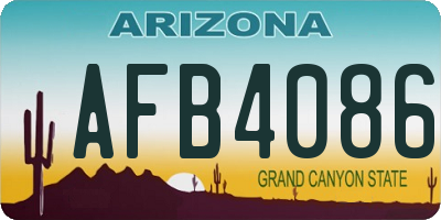 AZ license plate AFB4086