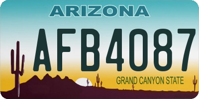 AZ license plate AFB4087
