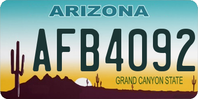 AZ license plate AFB4092