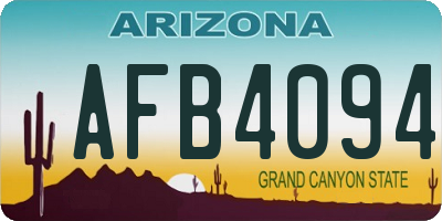 AZ license plate AFB4094