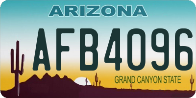 AZ license plate AFB4096