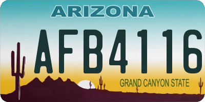 AZ license plate AFB4116