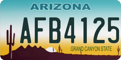 AZ license plate AFB4125