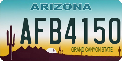 AZ license plate AFB4150