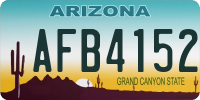 AZ license plate AFB4152