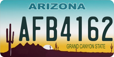 AZ license plate AFB4162