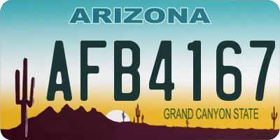 AZ license plate AFB4167