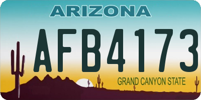 AZ license plate AFB4173