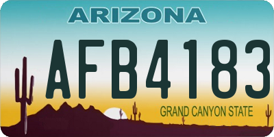 AZ license plate AFB4183