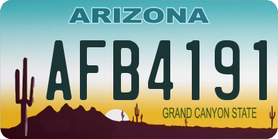 AZ license plate AFB4191
