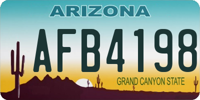 AZ license plate AFB4198
