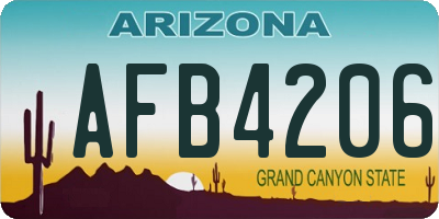 AZ license plate AFB4206