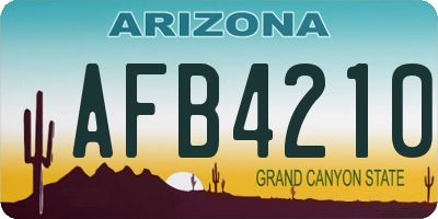 AZ license plate AFB4210