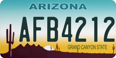 AZ license plate AFB4212