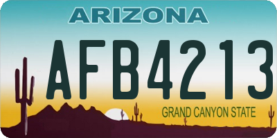 AZ license plate AFB4213