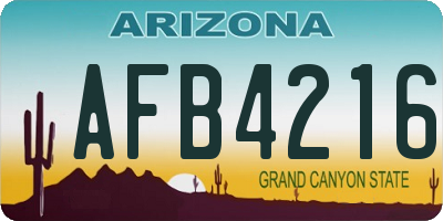 AZ license plate AFB4216