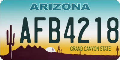AZ license plate AFB4218