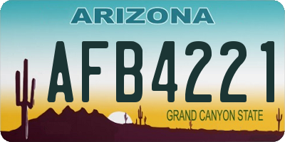 AZ license plate AFB4221