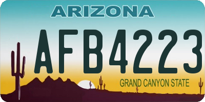 AZ license plate AFB4223