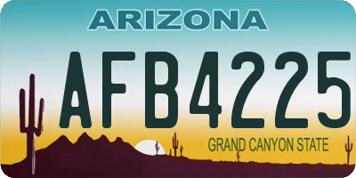 AZ license plate AFB4225