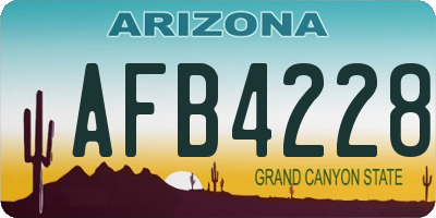 AZ license plate AFB4228