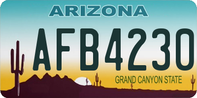 AZ license plate AFB4230