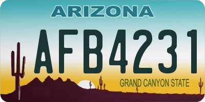 AZ license plate AFB4231