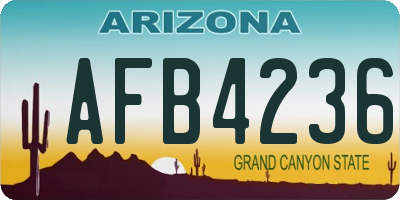 AZ license plate AFB4236