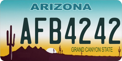 AZ license plate AFB4242