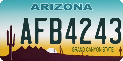 AZ license plate AFB4243