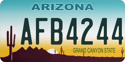 AZ license plate AFB4244