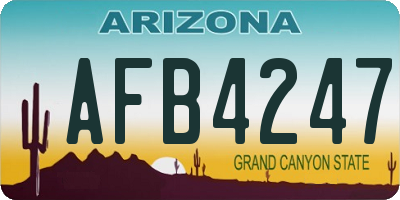 AZ license plate AFB4247