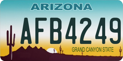 AZ license plate AFB4249