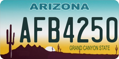 AZ license plate AFB4250
