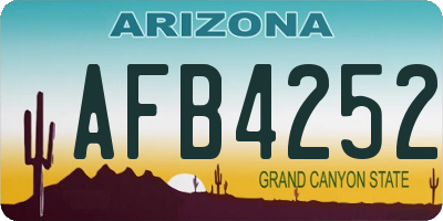 AZ license plate AFB4252