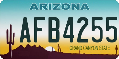 AZ license plate AFB4255