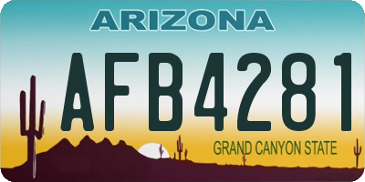 AZ license plate AFB4281