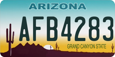 AZ license plate AFB4283