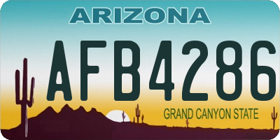 AZ license plate AFB4286