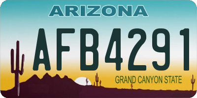 AZ license plate AFB4291