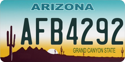 AZ license plate AFB4292