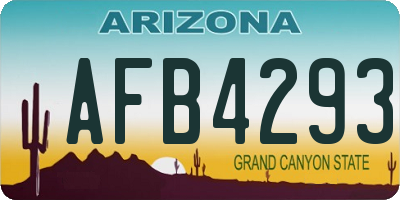 AZ license plate AFB4293